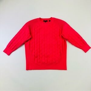 Ted Baker DayGlo Moto Womens Sweater Hot pink XS Small honeycomb texture